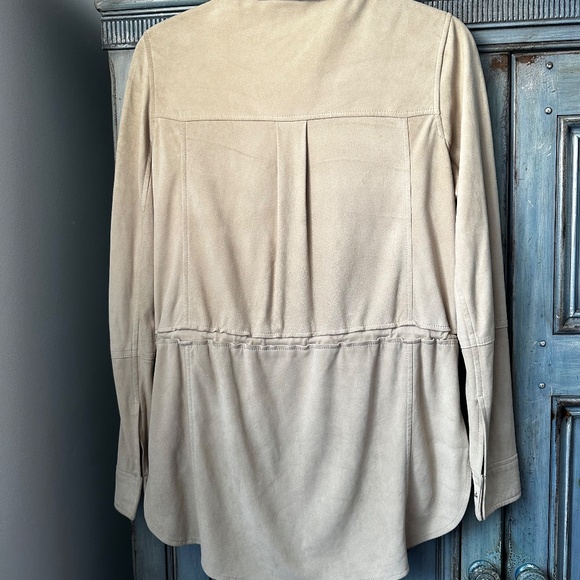Vince Beige Suede Parka Utility Jacket Size XS - Picture 7 of 9